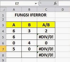 Fungsi IFERROR pada Excel