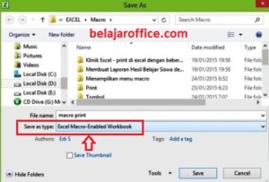 Save As Excel Macro