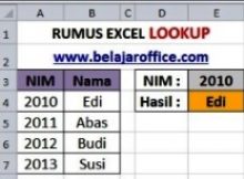 Rumus Excel LOOKUP