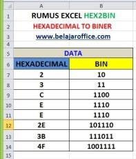 RUMUS EXCEL HEX2BIN