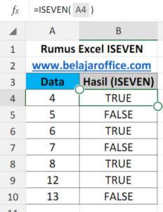 Rumus Excel ISEVEN