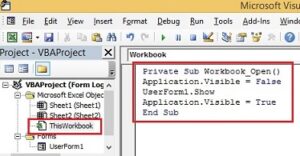Koding Pada ThisWorkbook