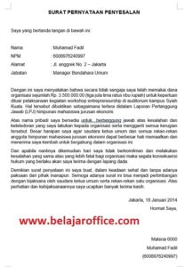 SURAT PERNYATAAN PENYESALAN
