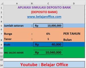 Simulasi hitung deposito rumus excel