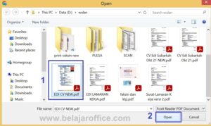 Pilih File PDF klik open